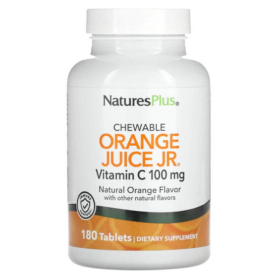 Витамины НaturesPlus Vitamin C, Жевательные апельсиновые таблетки, 500 мг, 180 штук