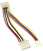 InLine Internal Power Y-Cable 1x Molex / 4x SATA angled with latches 0.40+0.55m