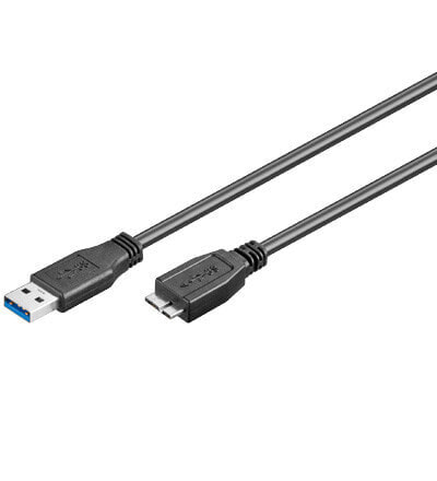 Wentronic Goobay 95734, 0.5 m, USB A, Micro-USB B, USB 3.2 Gen 1 (3.1 Gen 1), Male/Male, Black
