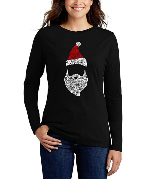 Women's Santa Claus Word Art Long Sleeve T-shirt