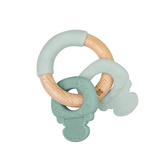 Пустышка силиконовая и деревянная Kikkaboo Silicone And Keys Wood Teether