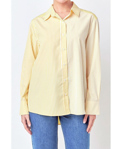 Women's Stripe Colorblock Shirts