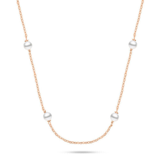 Fine Bronze Necklace with Majorica Pearls NCL141R