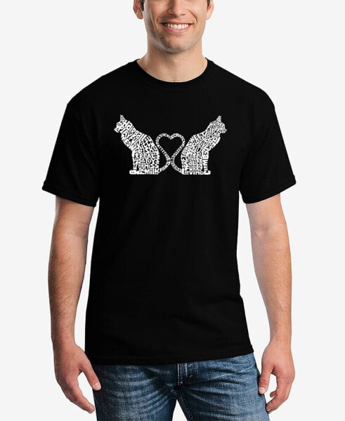 Cat Tail Hearts - Men's Word Art T-Shirt