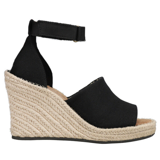 TOMS Marisol Espadrille Wedge Womens Black Casual Sandals 10016380