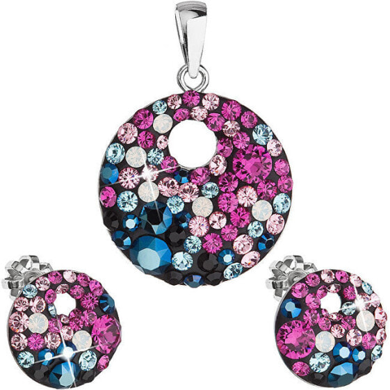 Elegant jewelry set Galaxy 39148.4 (earrings, pendant)