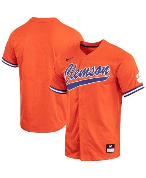 Men's Orange Clemson Tigers Replica Full-Button Baseball Jersey