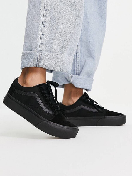 Vans Old Skool Platform trainers in black 