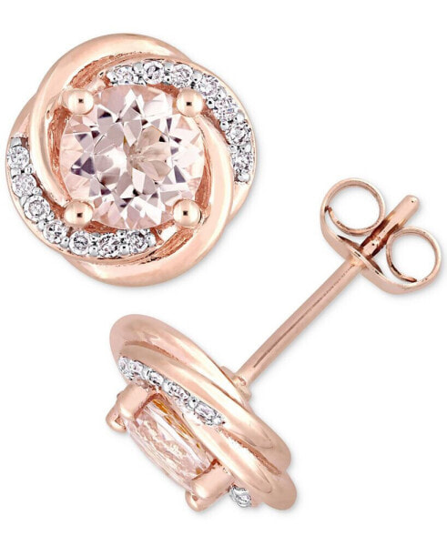 Серьги Macy's Morganite & Diamond Halo Stud