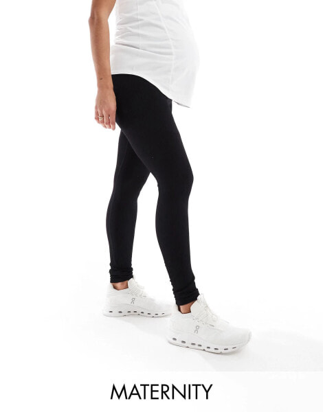 ASOS 4505 Maternity Icon seamless rib gym legging in black