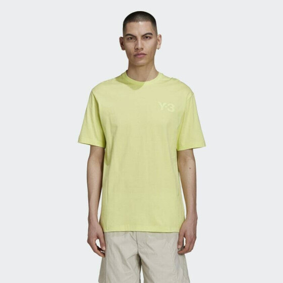 adidas Y-3 274718 Men's Y-3 Logo T-Shirt, Yellow Tint, Small