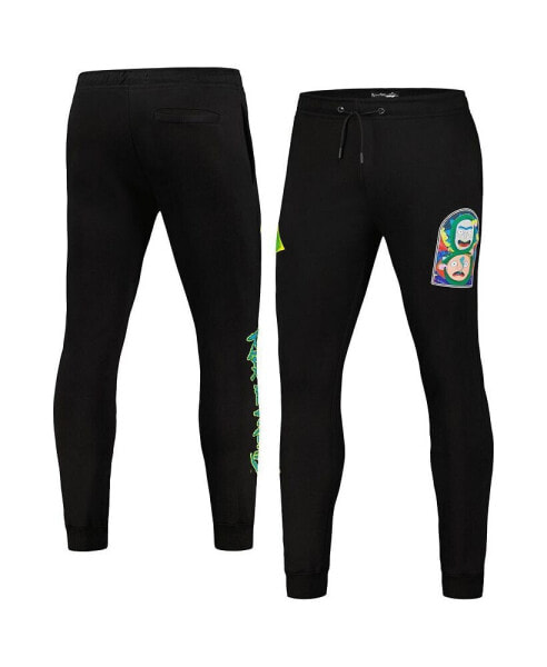 Men's Black Rick and Morty Fleece Jogger Pants