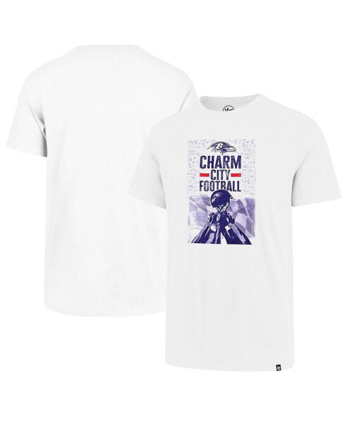 Men's White Baltimore Ravens Charm City Football T-shirt