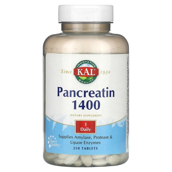 Таблетки KAL Панкреатин 1400, 250 штук