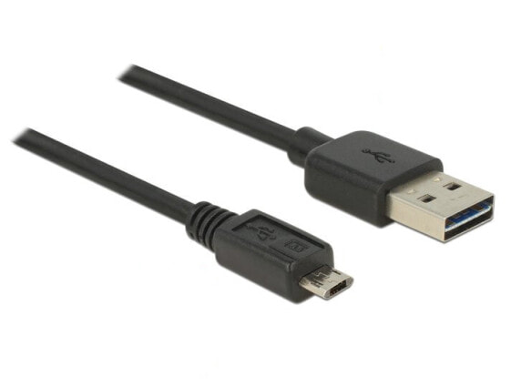 Delock 83851 - 3 m - USB A - Micro-USB B - USB 2.0 - Male/Male - Black