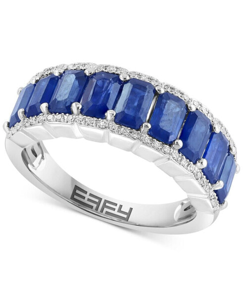 EFFY® Sapphire (3-3/8 ct. t.w.) & Diamond (1/6 ct. t.w.) Ring in Sterling Silver