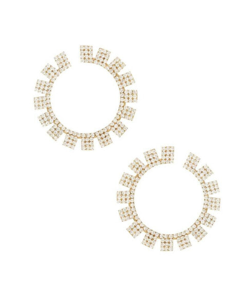 18K Gold Crystal Sunbeam Women's Earrings