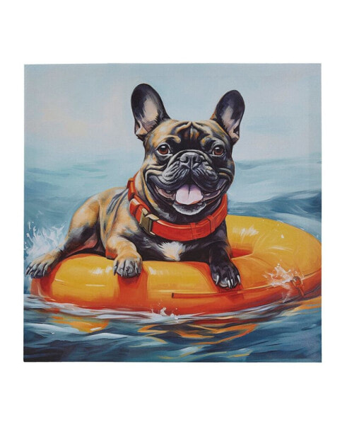 Beach Dogs Frenchie Canvas Wall Art