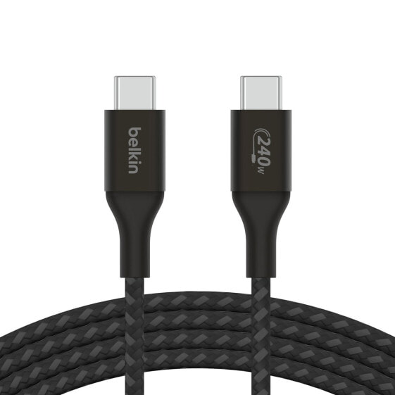 Кабель USB-C/USB-C Belkin 240W 2м geflochten Schwarz