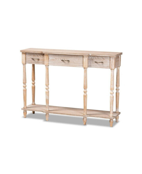 Hallan Classic and Traditional French Provincial Wood 3-Drawer Console Table