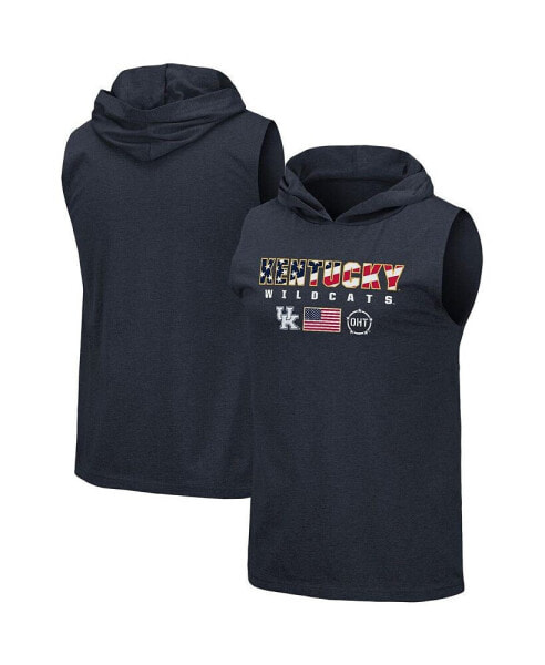 Men's Navy Kentucky Wildcats OHT Military-Inspired Appreciation Americana Hoodie Sleeveless T-shirt