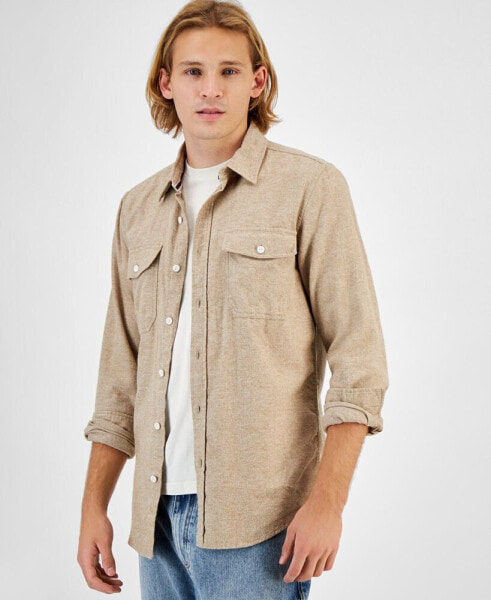 Men's Grindle Regular-Fit Button-Down Flannel Shirt, Created for Macy's