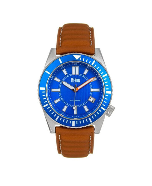 Men Francis Leather Watch - Brown/Blue, 42mm