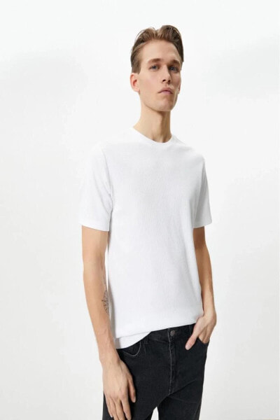 Футболка Koton Fitilli Texture Crew Neck Short Sleeve