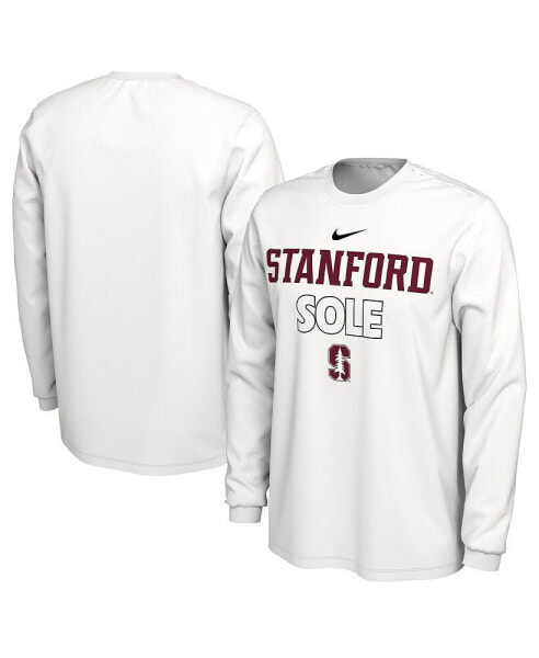 Men's and Women's White Stanford Cardinal 2023 On Court Bench Long Sleeve T-shirt