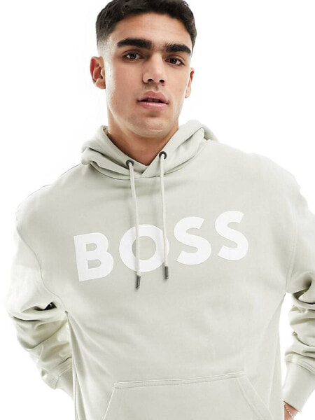 BOSS Orange WeBasic logo hoodie in light beige