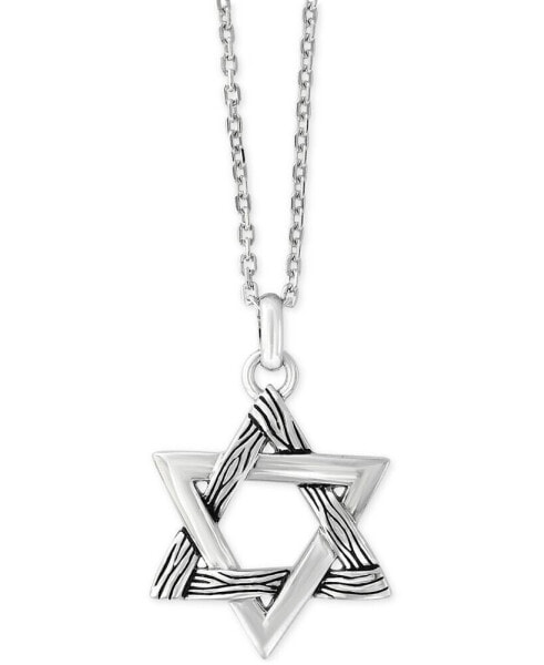 EFFY® Men's Textured Star Pendant Necklace in Sterling Silver