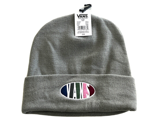 New Vans Breakin Curfew Beanie Cap Hat Adult Unisex Gray Multi-Color Logo