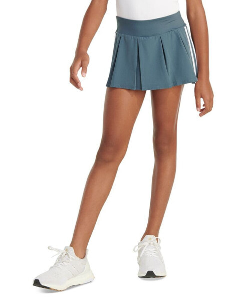 Big Girls Detached Waistband 3-Stripes Pleated Stretch Woven Skort