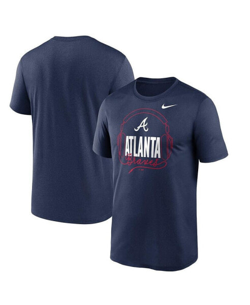 Men's Navy Atlanta Braves Headphones Hometown Legend Performance T-shirt