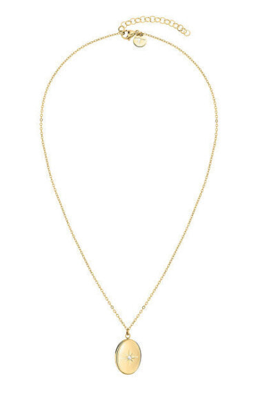 Elegant gold-plated necklace with medallion TJ-0096-N-50