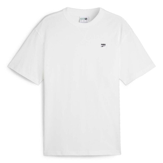 Puma Downtown Badge Logo Crew Neck Short Sleeve T-Shirt Mens White Casual Tops 6