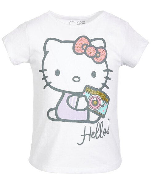 Toddler Girls Short Sleeve Camera Tee