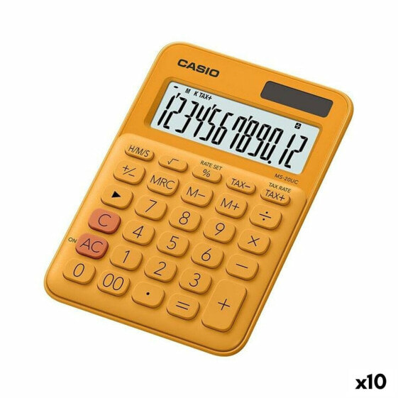 Калькулятор офисный CASIO MS-20UC Оранжевый 10 штук