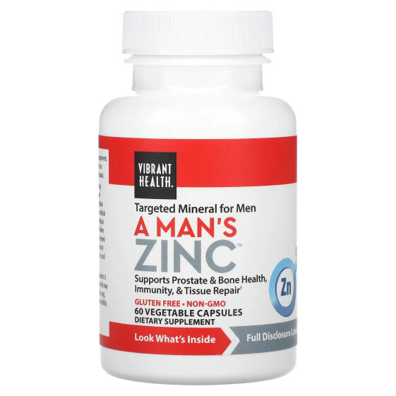 A Man's Zinc, 60 Vegetable Capsules