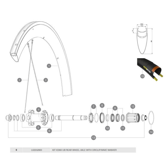 MAVIC ID360 UB Rear Axle Kit Axe