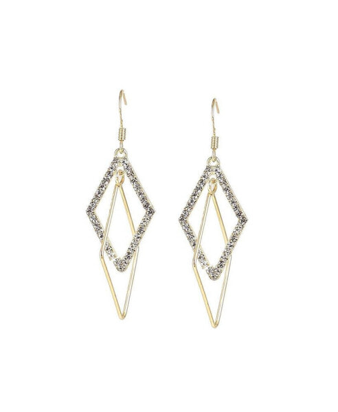 Women's Gold Rhombus Drop Earrings