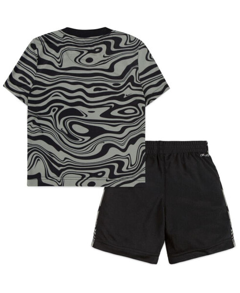 Little Boys Paint Dri-FIT T-shirt and Shorts, 2 Piece Set