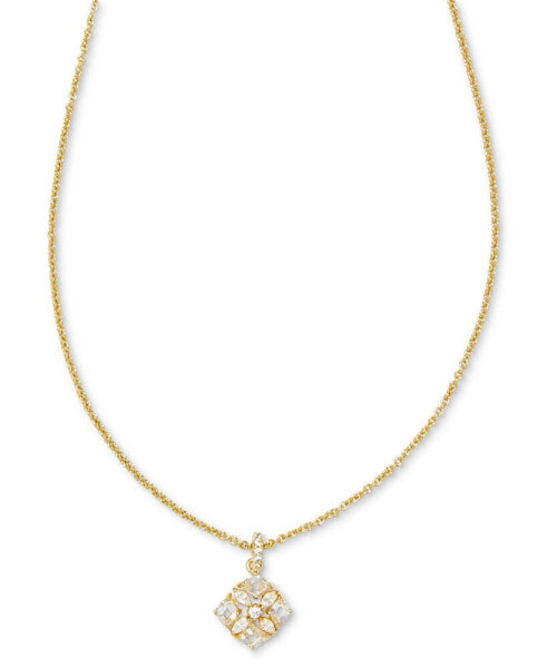 14k Gold-Plated Mixed Cubic Zirconia 19" Adjustable Pendant Necklace