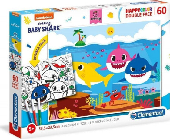 Пазл для малышей Clementoni HappyColor Double Face Baby Shark 60 элементов