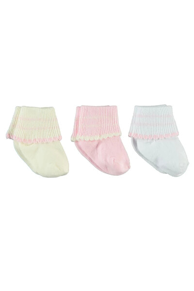 Kız Bebek 3'lü Çorap Set 0-6 Ay Pembe