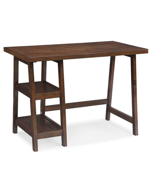 Contemporary Wood Writing Desk with Storage, Espresso