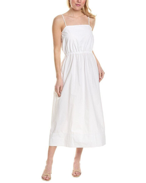 Платье Stateside Heavy Poplin открытой спиной без рукавов в миди-длине для женщин Белый Xs