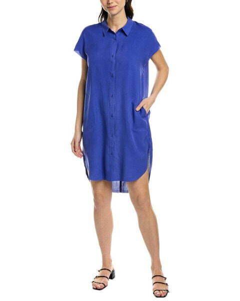 Платье женское Go Silk из шелка с лестничной спинкой синего цвета