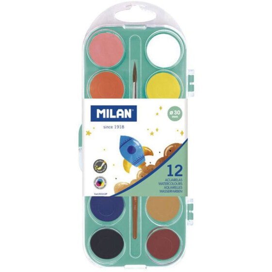 MILAN Case 12 Watercolors Pills + Brush