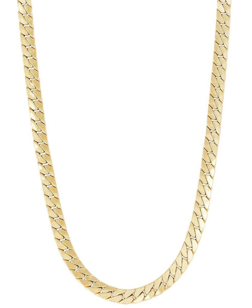 Italian Gold flat Cuban Link 22" Chain Necklace in 10k Gold